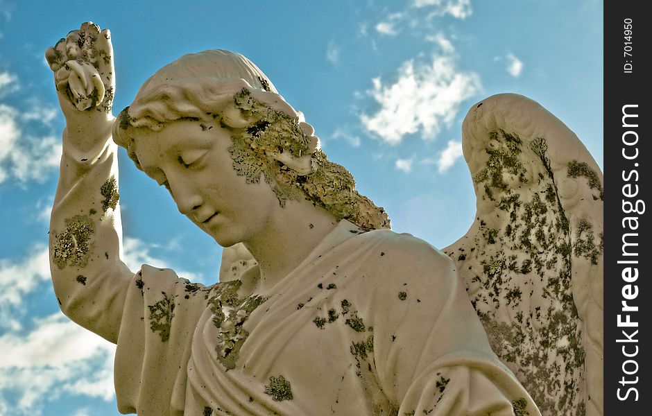 Grieving Angel on the old graveyard