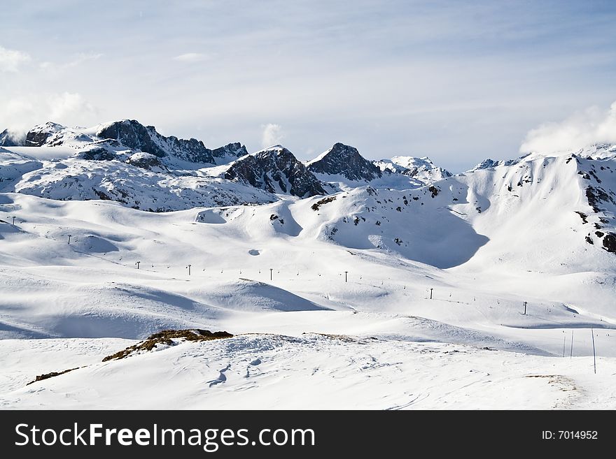 Alps. France. Ski resort Val d'Izere
