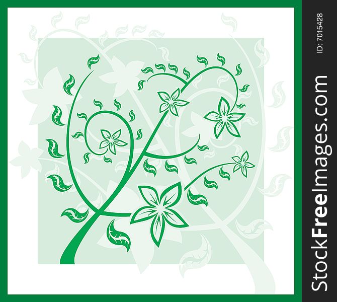 Floral green spring ornament (pattern) with flowers. Floral green spring ornament (pattern) with flowers.