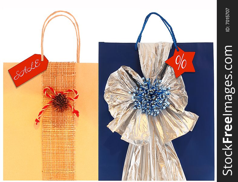 Gift bags with sales tags