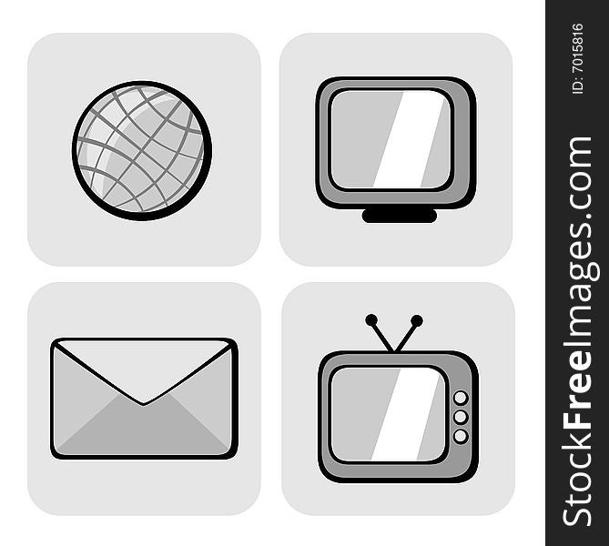 Vector illustration of shiny  Website and Internet icons