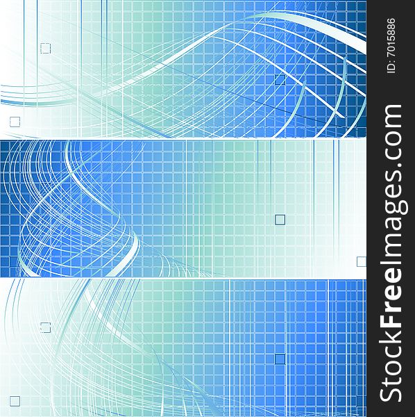 Three futuristic vector backdrops with lines