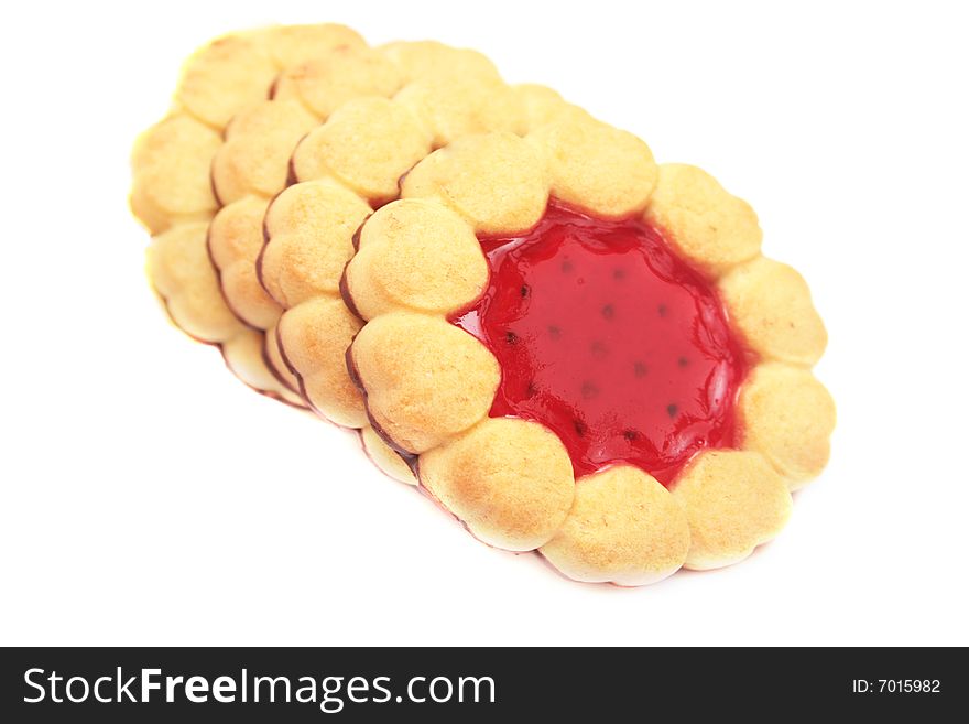 Stack of cookies isolated on white. Stack of cookies isolated on white.