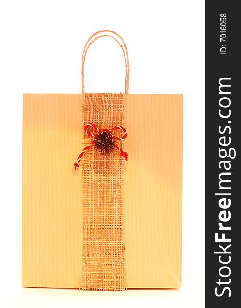 Paper shopping bag with decoration. Paper shopping bag with decoration