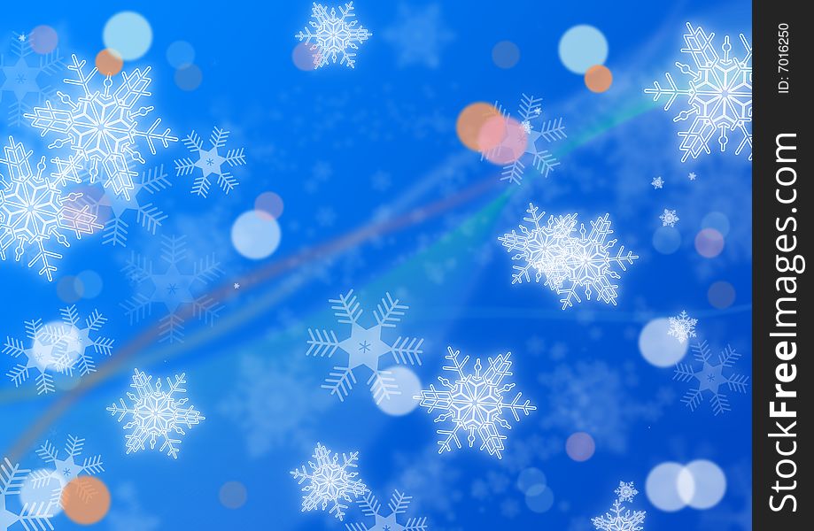 Xmas background in blue with snowflakes