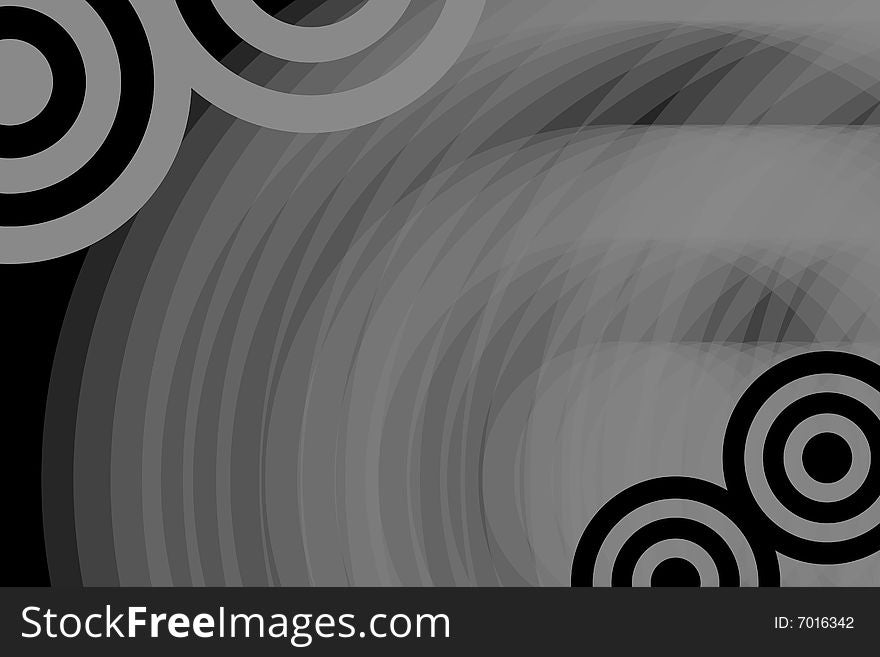 Black and white round stroke background