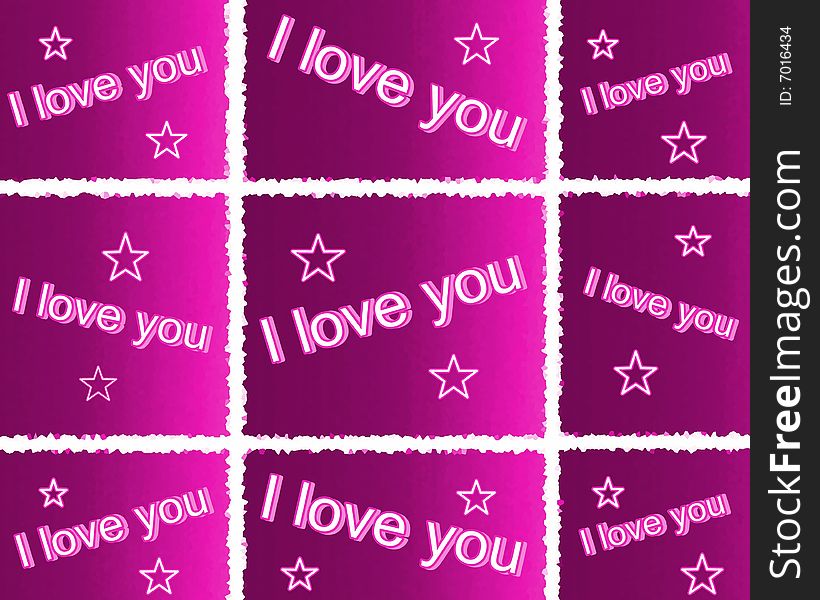Illustration - love wishes with text I love you. Illustration - love wishes with text I love you