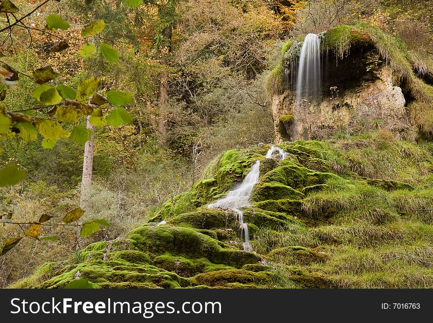 Waterfall Tuefels Chilen. Autumn. Switzerland. Waterfall Tuefels Chilen. Autumn. Switzerland