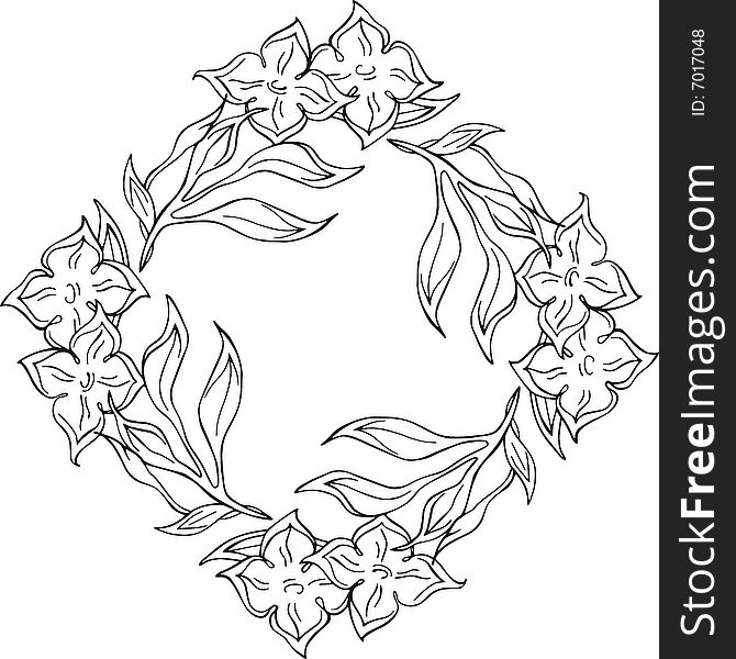 Floral circle frame, vector series. Floral circle frame, vector series.