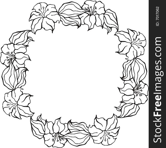 Floral circle frame, vector series. Floral circle frame, vector series.