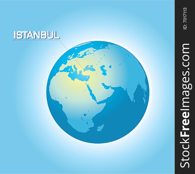 An illustration of globe showing Istanbul on it. An illustration of globe showing Istanbul on it.