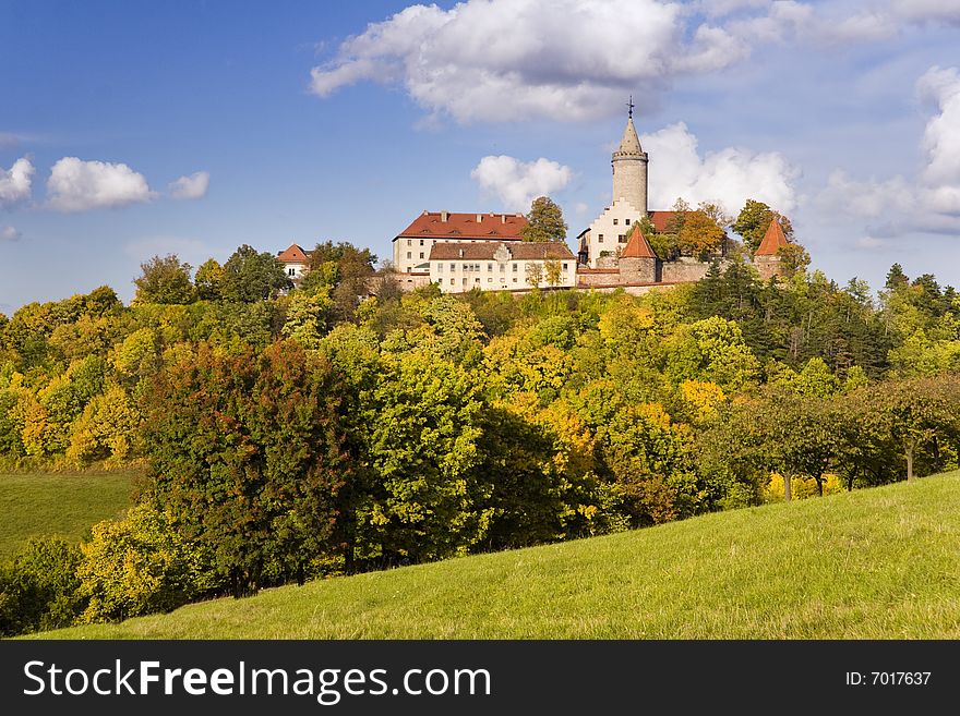 Castle Leuchtenburg at Autumn Landscape