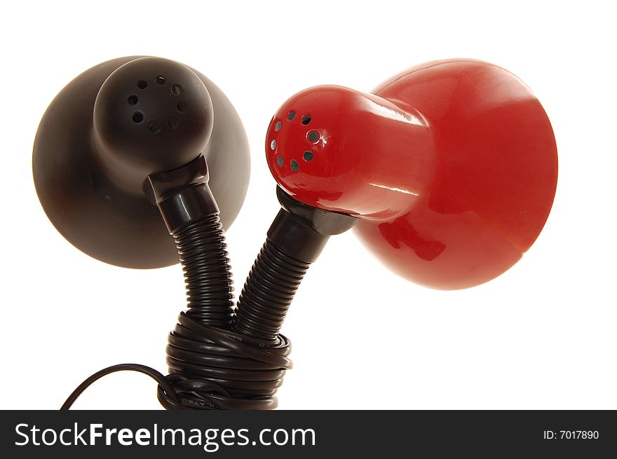 Two desk lamp isolated on a white