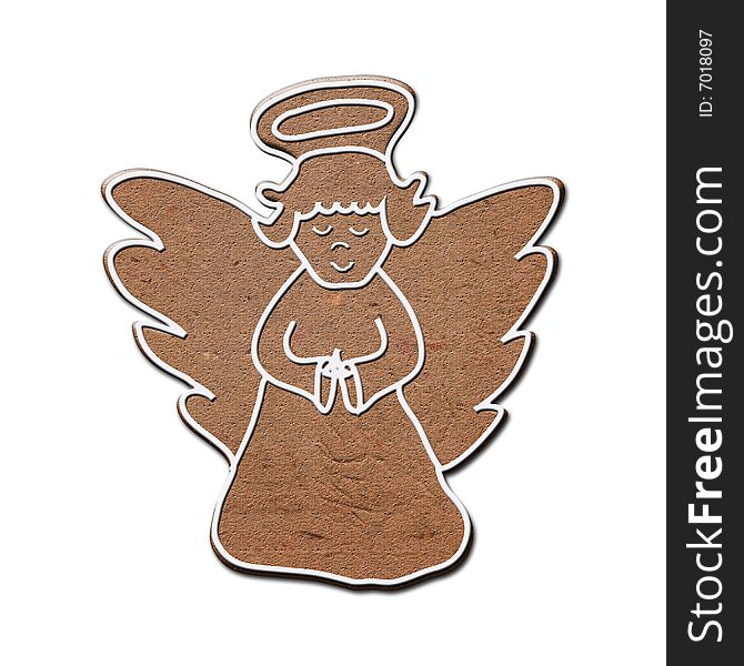 Chhristmas gingerbread angel with glory. Chhristmas gingerbread angel with glory