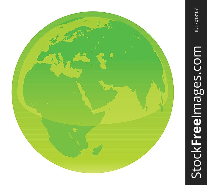 An illustration green globe symbolizing protecting nature. An illustration green globe symbolizing protecting nature.