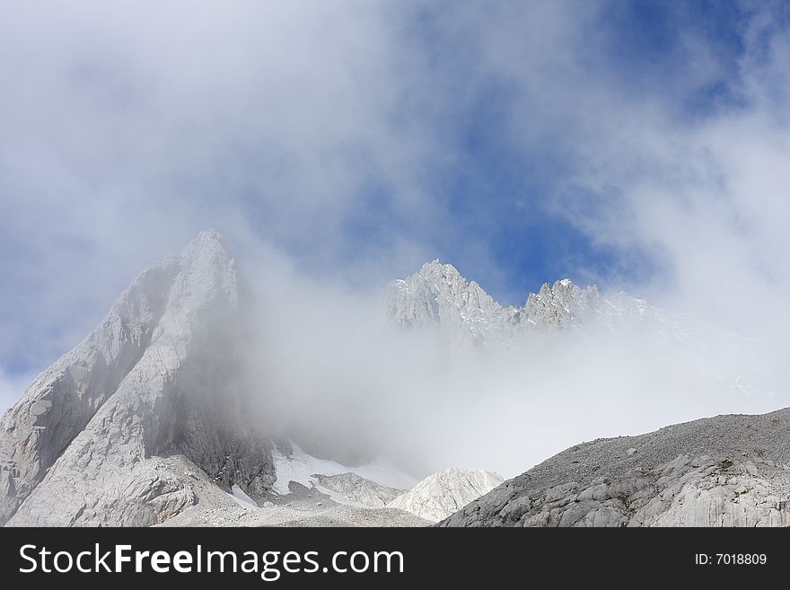 Yulong snow mountain shot in Yunnan, China. Yulong snow mountain shot in Yunnan, China