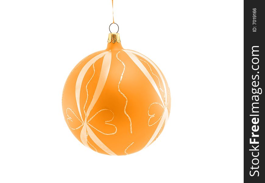 Decorative Christmas bauble isolated on white background.