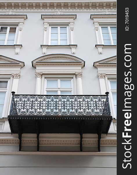 Modern building. windows and balcony