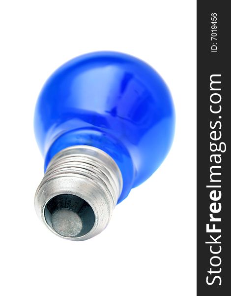 Blue light bulb isolated on white. Blue light bulb isolated on white.