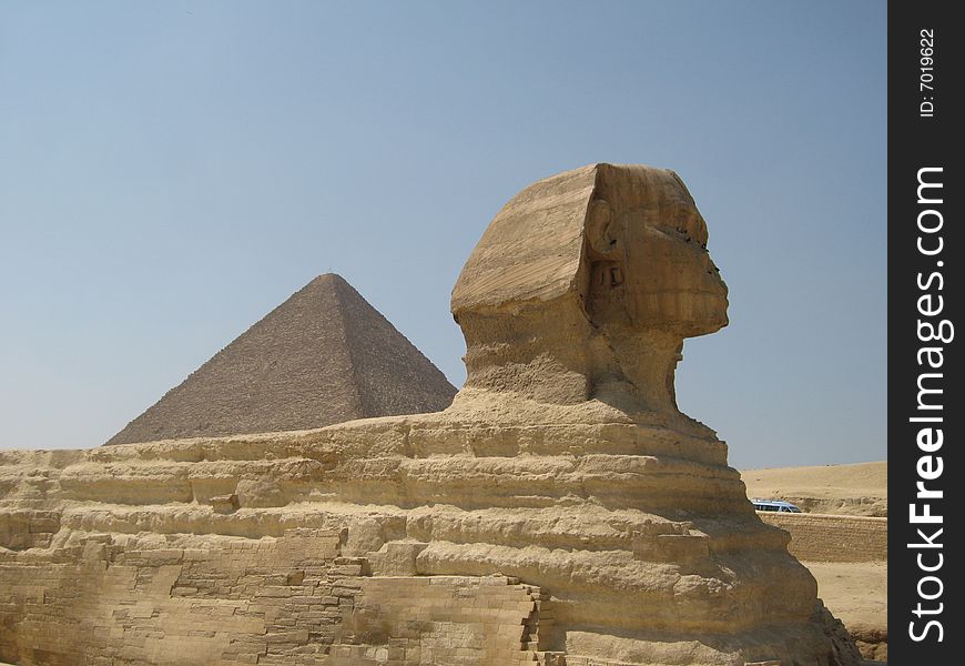 Sphinx scene in Cairo, Egypt