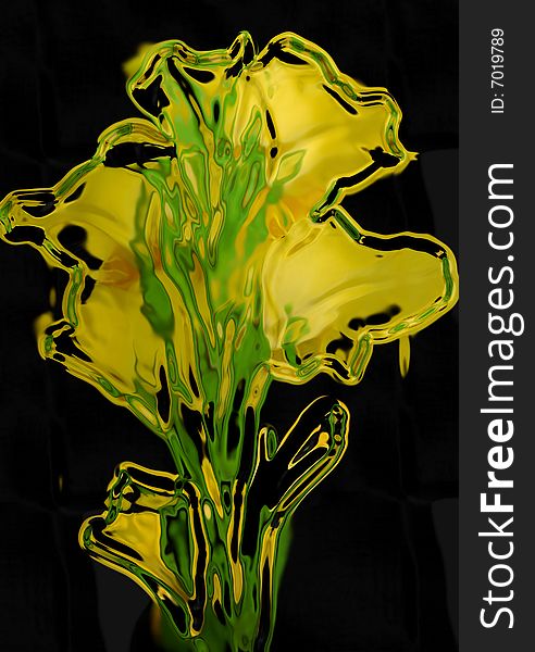 Yellow gladioluses are isolated apeak standings