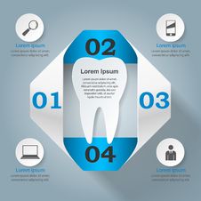 Abstract 3D Digital Illustration Infographic. Tooth Icon. Stock Images Abstract 3D Digital Illustration Infographic. Tooth Icon. Stock Images