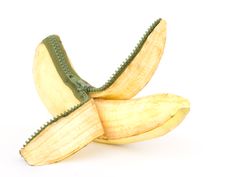 Banana With Zipper Royalty Free Stock Photography
