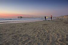 Surfer At Sunset, La Jolla Shores Stock Photography Surfer At Sunset, La Jolla Shores Stock Photography