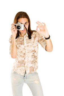 Professional Photographer With Digital Camera. Stock Images Professional Photographer With Digital Camera. Stock Images