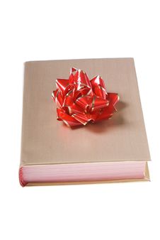 Book Wrapped In Gold With Red Yellow Bow Royalty Free Stock Photo Book Wrapped In Gold With Red Yellow Bow Royalty Free Stock Photo