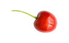 Single Red Cherry Stock Photography