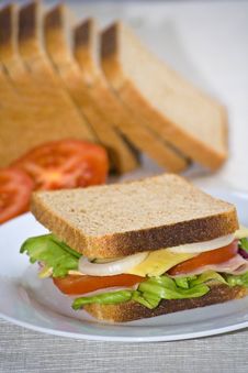 A Delicious And Healthy Sandwich Royalty Free Stock Photos