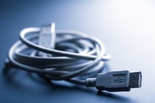Usb Cable Toned Blue Royalty Free Stock Image