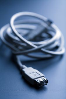 Usb Cable Toned Blue Stock Photography