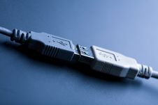 Usb Cable Toned Blue Stock Photo