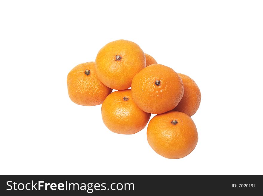 Pile of tangerines isolated on white. Pile of tangerines isolated on white.