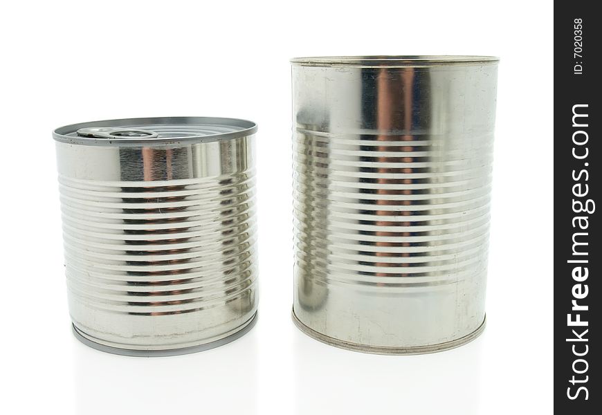 Tinned food isolated on a white background