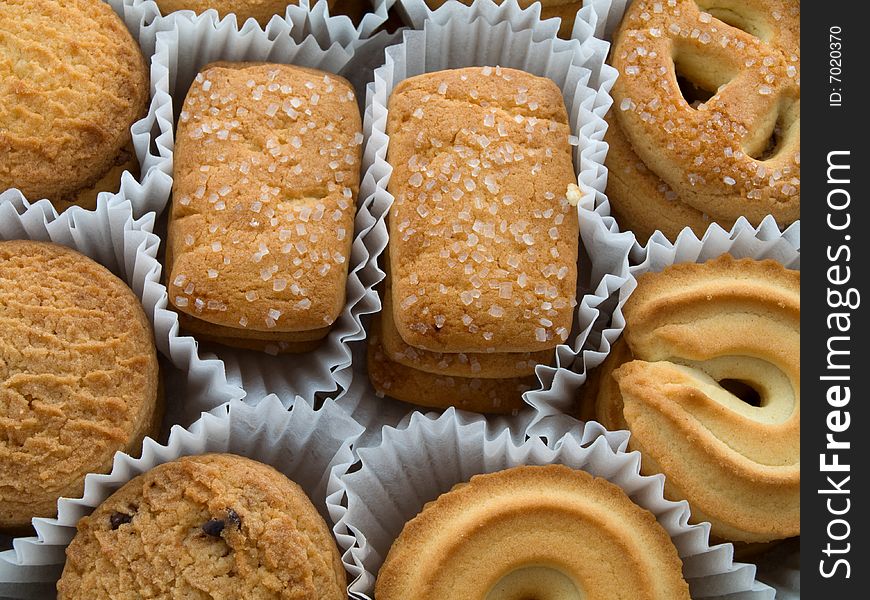 Many different type of cookies put together.