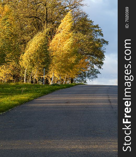 Vitrain on the hill in atmosphere autumn. Vitrain on the hill in atmosphere autumn