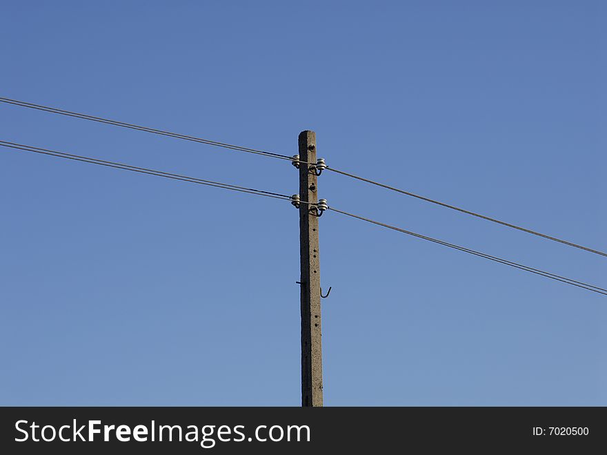 Old electricity pole with isolation.