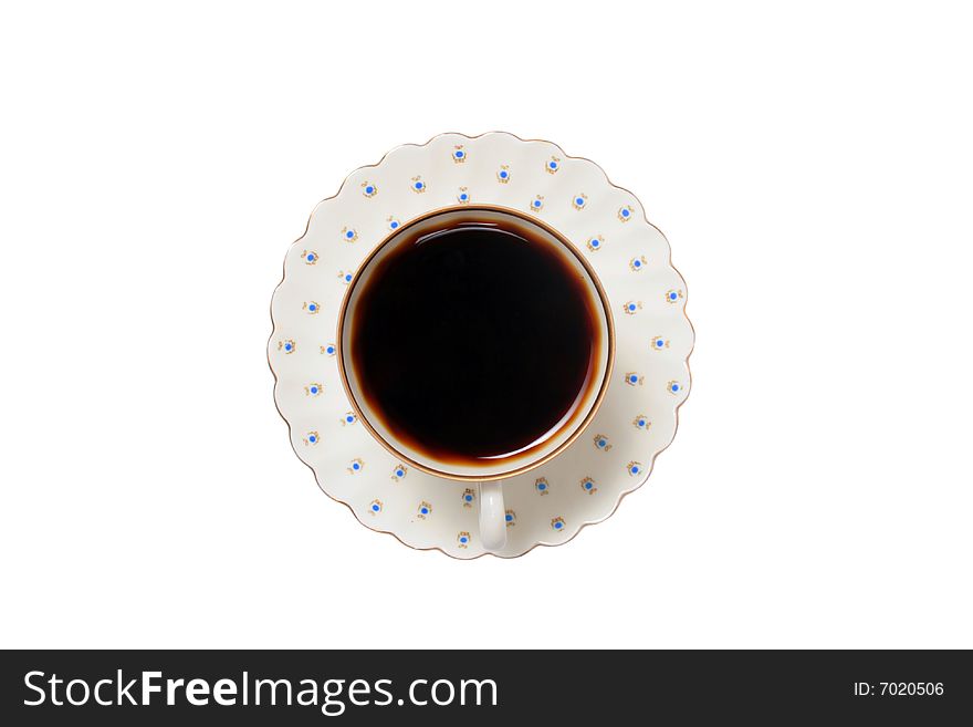 Cup of coffee isolated on white. Cup of coffee isolated on white.