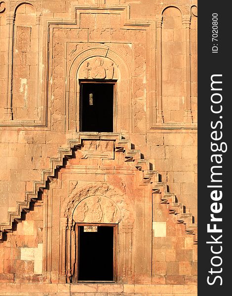 The facade of apostolic armenian church, Noravank. The facade of apostolic armenian church, Noravank