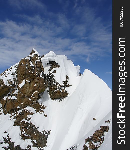 Snow-capped Caucasus Mountains. Gorge Irik Chat. Snow-capped Caucasus Mountains. Gorge Irik Chat