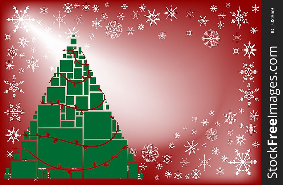 Decorative christmas tree with text background