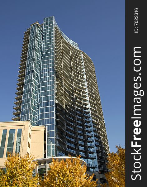 Modern Highrise Building with Residential, Retail and Office Space in Midtown Atlanta. Modern Highrise Building with Residential, Retail and Office Space in Midtown Atlanta