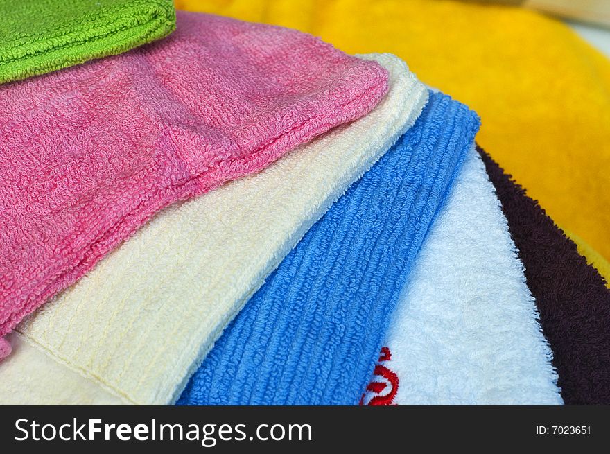 Photo of colorful towels on the table