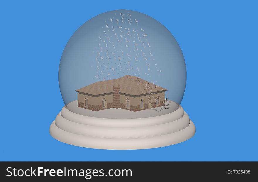 3d rendering of snow globe