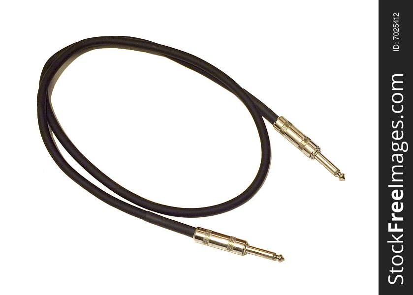 Isolated instrument cable on white background