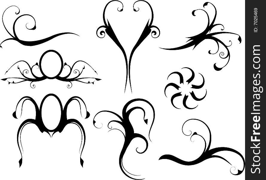 Ornate vector elements on white. Ornate vector elements on white