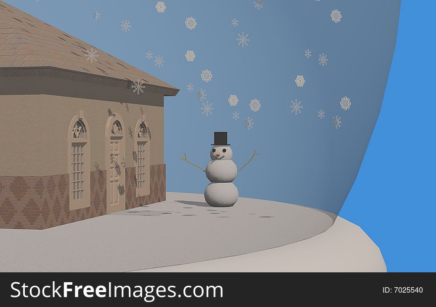 3d rendering of snow globe